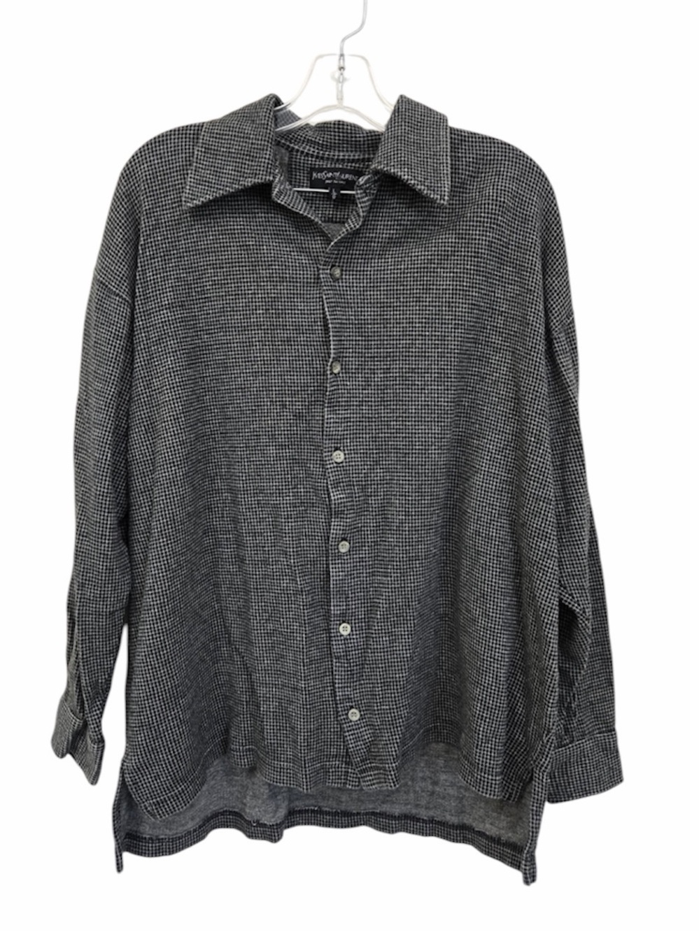 YVES SAINT LAURENT Plaid Button Down Shirt Large 9130